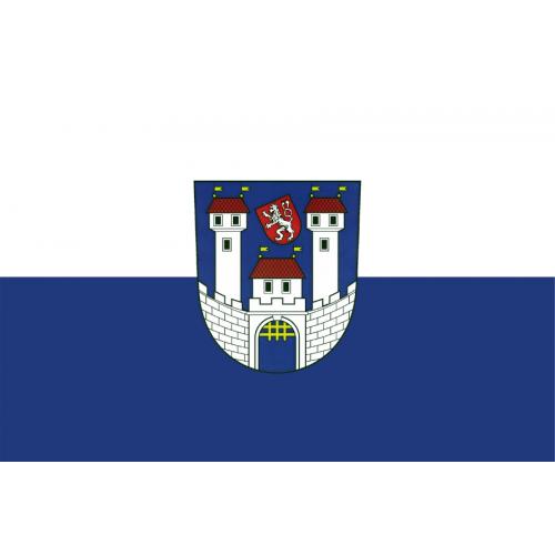 Samolepka vlajka mesto Žatec (ČR) 21x29,7 cm 1 ks