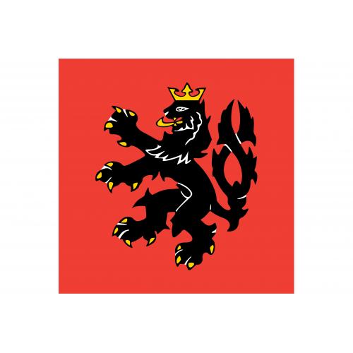 Samolepka vlajka mesto Rožnov pod Radhoštěm (ČR) 21x29,7 cm