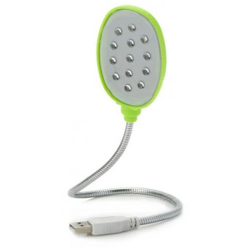 USB LED lampička 13 LED - zelená
