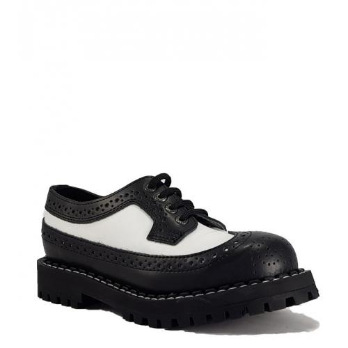 Topánky Steel Alcapone 4-dierkové - čierne-biele