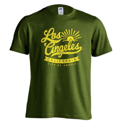 Tričko 1Te Los Angeles California - olivové