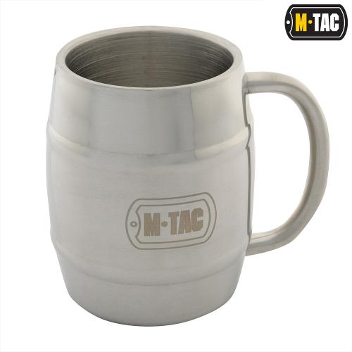Hrnek M-Tac Beer Thermo Mug 450 ml - stříbrný