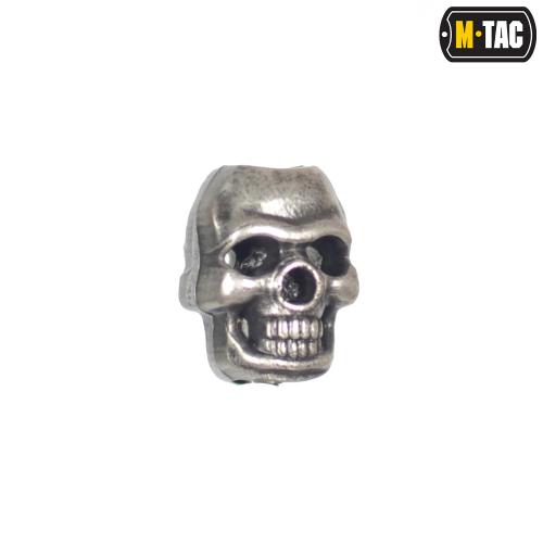 Brzdička na šňůrku M-Tac Skull Stopper 1 ks - stříbrná