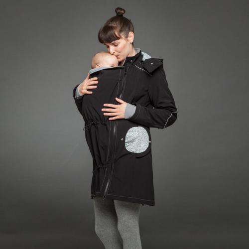 Kabát na nošení dětí Liliputi 4in1 Mama Coat - černý-bílý