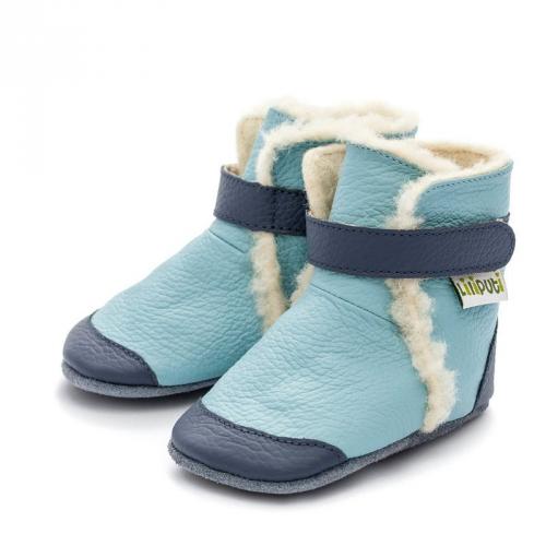 Kožené zimné topánočky Liliputi Soft Soled Eskimo Blue