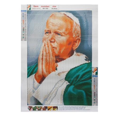 Diamantové malování 5D Jan Pavel II. - barevné