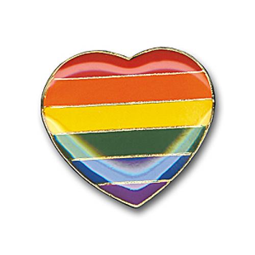 Odznak (pins) 20mm duhová vlajka LGBT Srdce