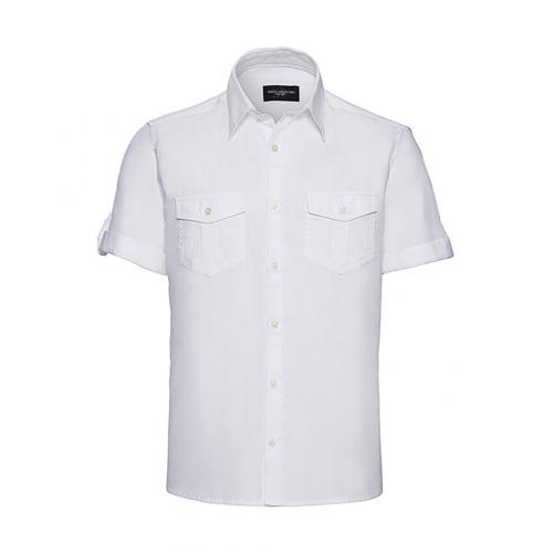 Košile pánská krátký rukáv Rusell Roll Sleeve - bílá