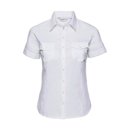 Košile dámská krátký rukáv Rusell Roll Sleeve - bílá