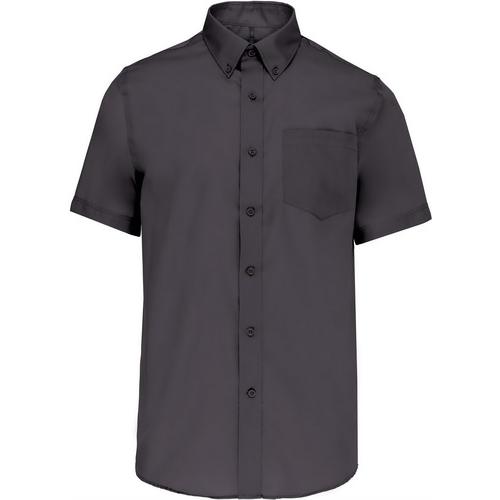 Pánská košile s krátkým rukávem Kariban Premium - tmavě šedá
