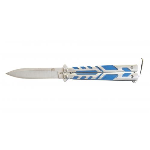 Nôž motýlik Steel Claw Knives Butterfly - strieborný-modrý