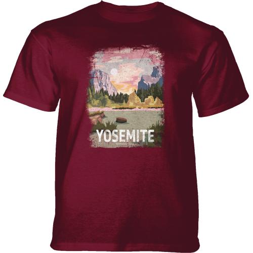Tričko unisex The Mountain  USA Yosemite - červené