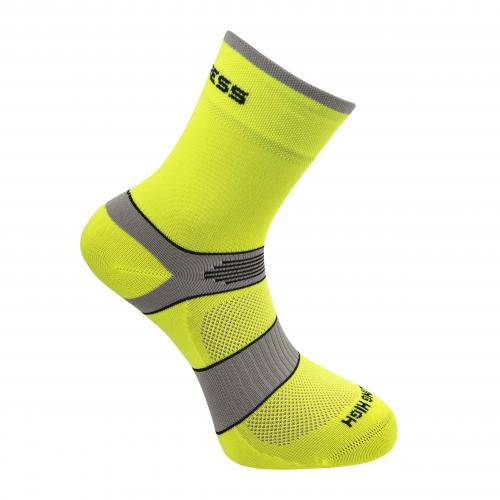 Cyklistické ponožky Progress Cycling High Sox - žluté-šedé
