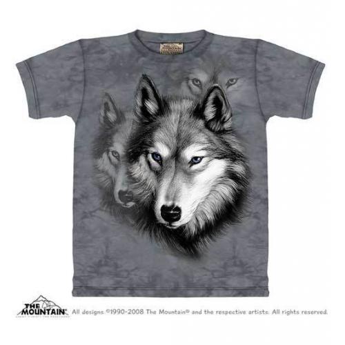 Tričko unisex The Mountain Wolf Portrait - sivé