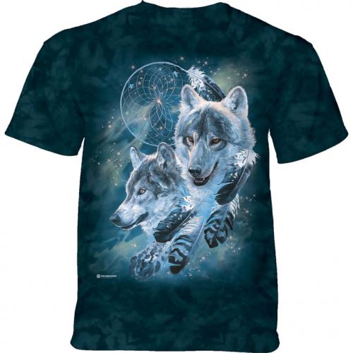 Tričko unisex The Mountain Dreamcatcher Wolf Collage - modré