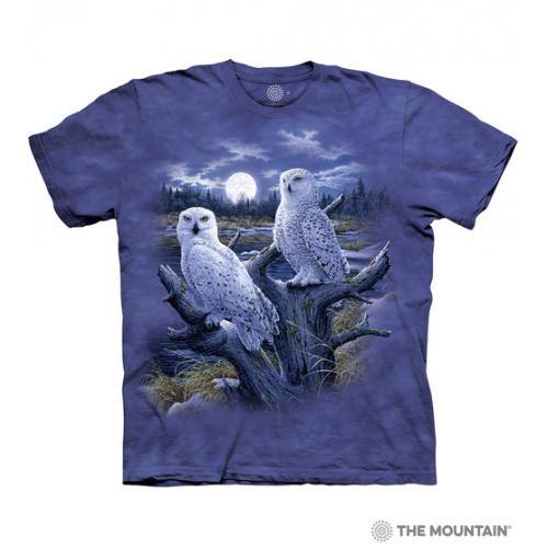 Tričko unisex The Mountain Snowy Owls - fialové
