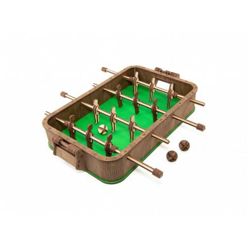 3D drevené puzzle EWA Stolný futbal - hnedé-zelené