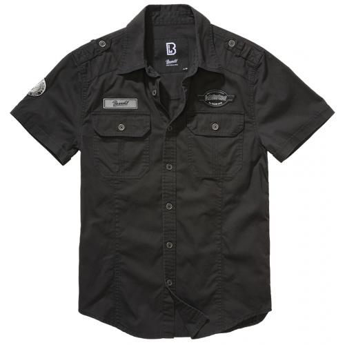Košeľa s krátkym rukávom Brandit Luis Vintageshirt - čierna