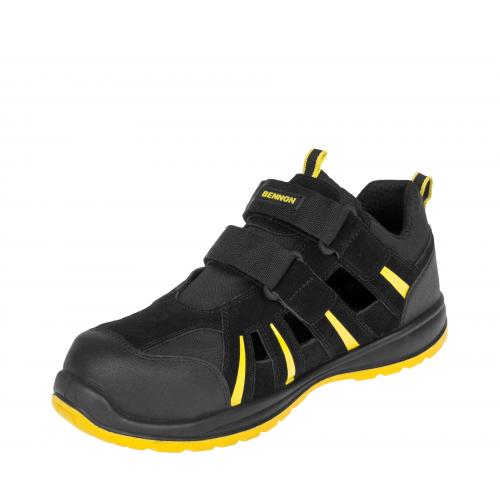 Sandále Bennon Ribbon S1 ESD - čierne-žlté