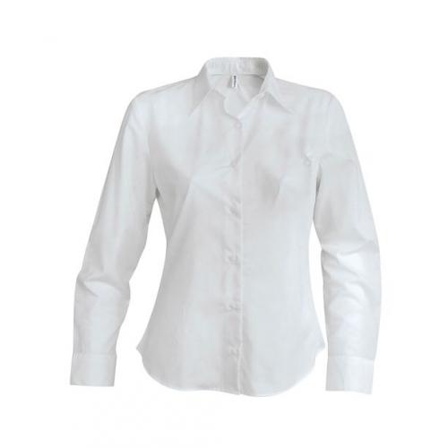 Košeľa dámska s dlhým rukávom Kariban Perfect - biela