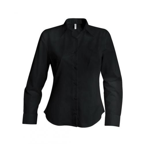 Košeľa dámska s dlhým rukávom Kariban Perfect - čierna