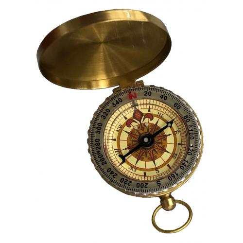 Kompas s krytom Acra Classic - zlatý