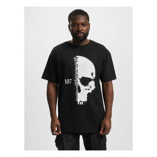 Tričko Thug Life Skull 187 - čierne