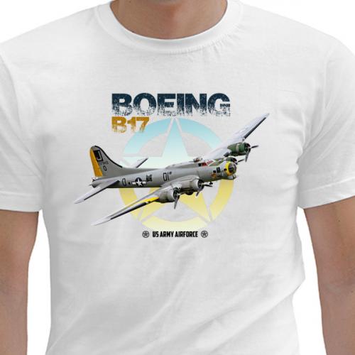 Tričko Striker Lietadlo Boeing B-17 - biele