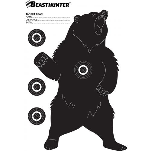Terč silueta Beast Hunter Medveď 10ks - biely-čierny
