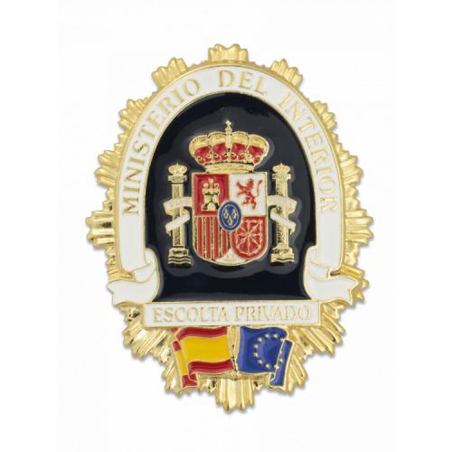 Odznak španělský Ministerio del interior Escolta privado - zlatý