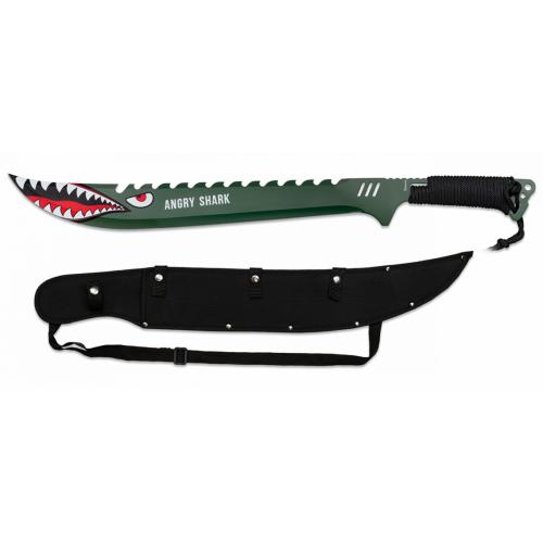 Mačeta Albainox Angry Shark 45 cm - zelená-černá