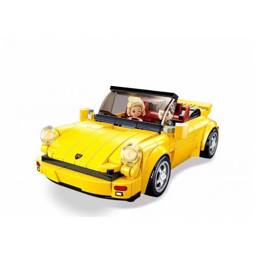 Stavebnice Sluban Model Bricks Žltý športový automobil M38-B1097