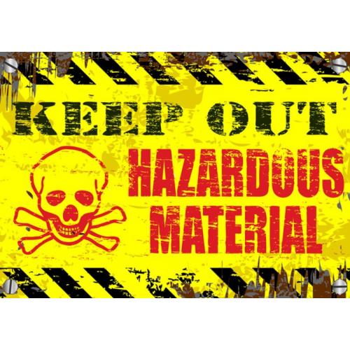 Hliníková ceduľa Hazardous material A4 - žltá