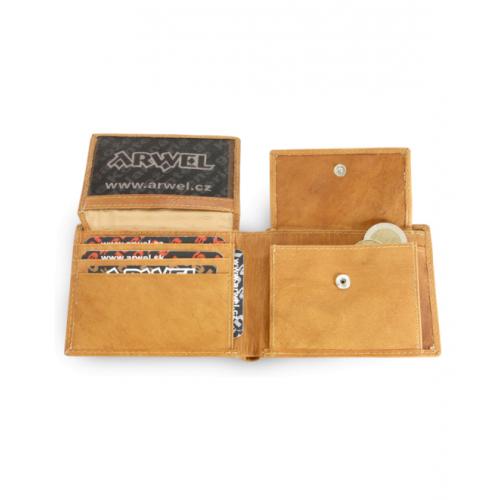 Pánská kožená peněženka Arwel 7033­ - světle hnědá