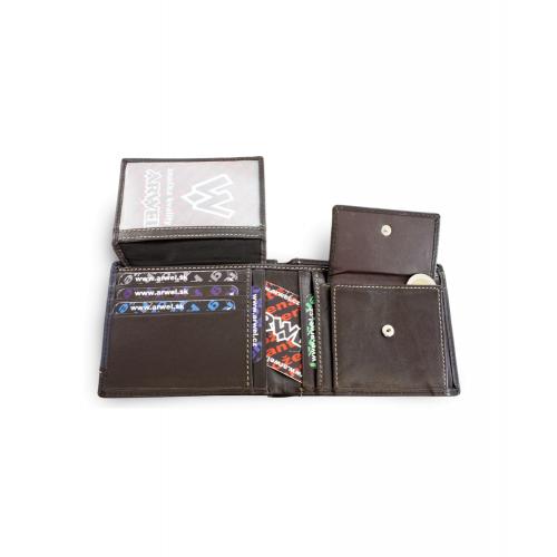 Pánska kožená peňaženka Arwel 4701 - hnedá-modrá