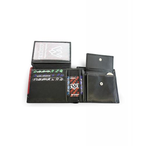Pánska kožená peňaženka Arwel 4701 - čierna-červená