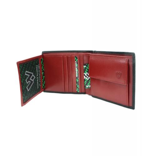 Pánska kožená peňaženka Arwel 1321 - čierna-červená