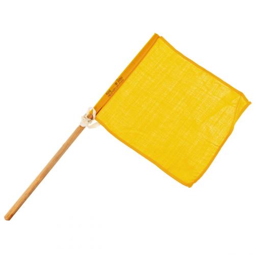 Signálna vlajka s drevenou tyčkou BW - žltá