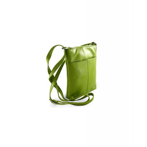 Kožená zipsová minikabelka Arwel 3013 - svetlo zelená