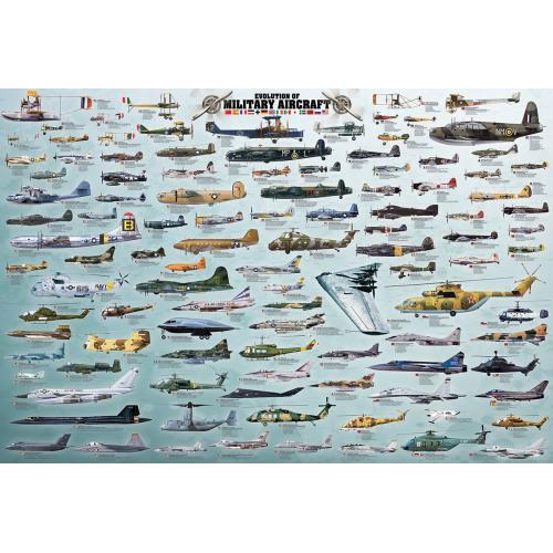 Puzzle Vojenská letadla 2000 dílků