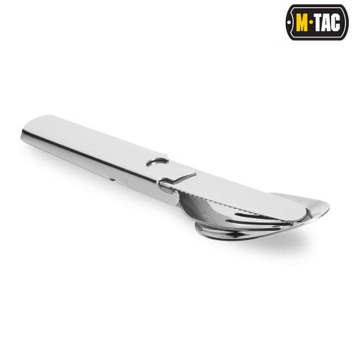 Příbor skládací M-Tac Cutlery Set S - stříbrný