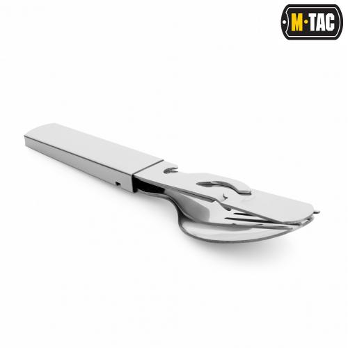 Příbor skládací M-Tac Cutlery Set L - stříbrný
