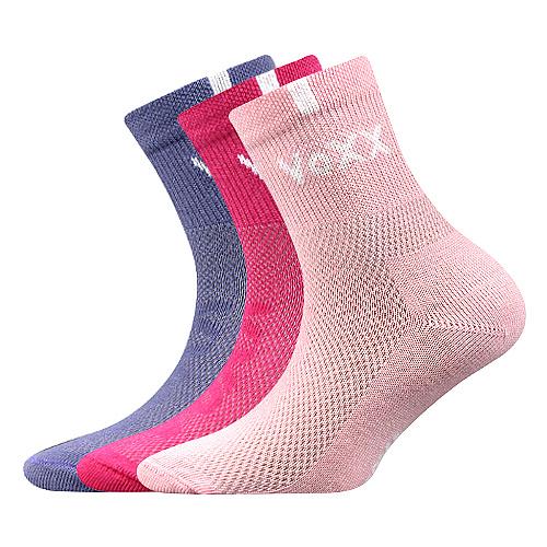 Ponožky detské Voxx Fredík 3 páry (fialová, ružová, tmavo ružová)