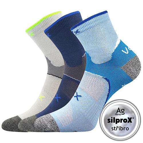 Ponožky detské Maxterik silproX 3 páry (2x modré, šedé)