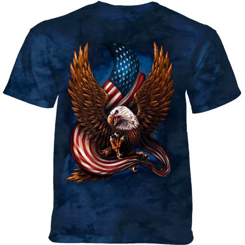 Tričko unisex The Mountain Eagle And Flag - modré