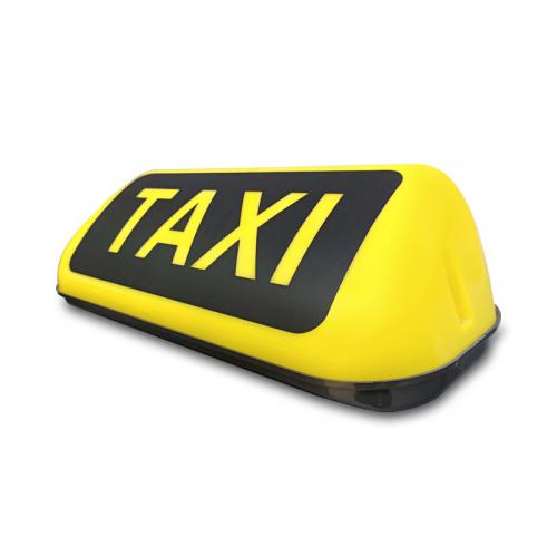 Taxi svetlo na strechu auta s magnetom 35x15x12 cm - žlté