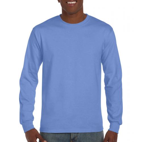 Tričko s dlhým rukávom Gildan Ultra - stredne modré