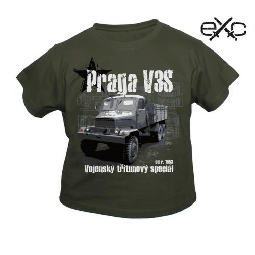 Tričko detské eXc Praga V3S - olivové