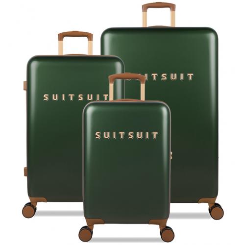 Sada 3 cestovných kufrov Suitsuit Fab Seventies - zelená-hnedá