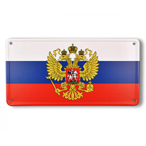 Ceduľa plechová Promex vlajka Rusko so znakom